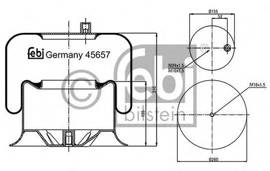 FEBI BILSTEIN 45657 Кожух пневматичної ресори