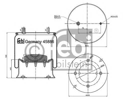 FEBI BILSTEIN 45886 Кожух пневматичної ресори