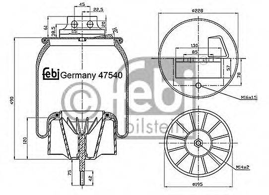 FEBI BILSTEIN 47540 Кожух пневматичної ресори