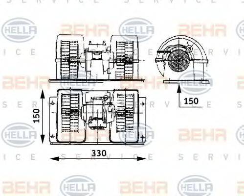 BEHR HELLA SERVICE 8EW009157481 Вентилятор салону