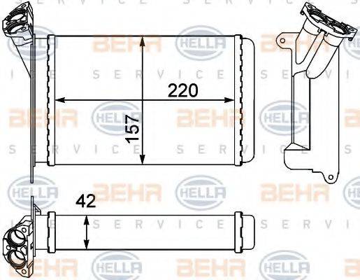 BEHR HELLA SERVICE 8FH351000511 Теплообмінник, опалення салону