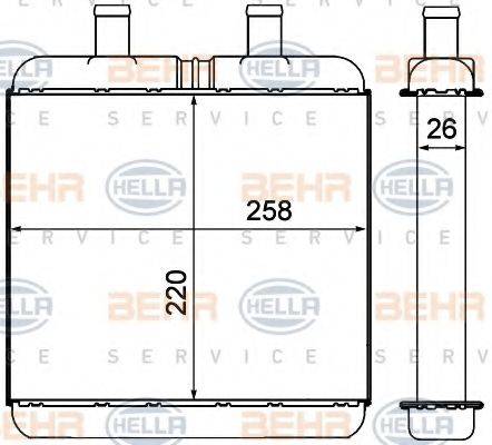 BEHR HELLA SERVICE 8FH351000591 Теплообмінник, опалення салону