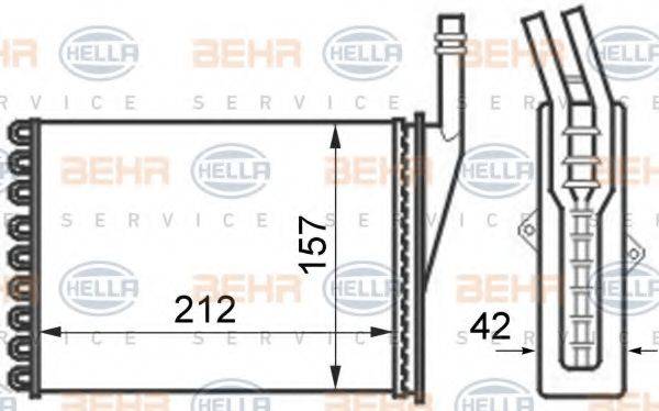 BEHR HELLA SERVICE 8FH351024351 Теплообмінник, опалення салону