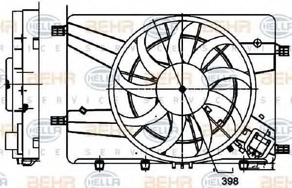 BEHR HELLA SERVICE 8EW351024521 Вентилятор, охолодження двигуна