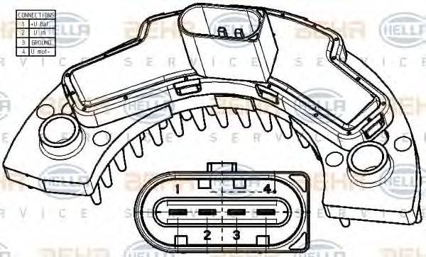 BEHR HELLA SERVICE 5HL351029101 Регулятор, вентилятор салону