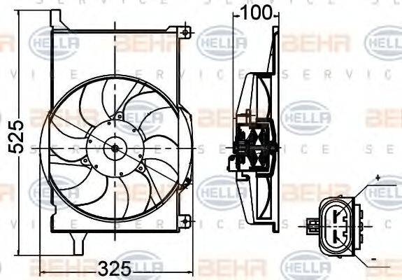 BEHR HELLA SERVICE 8EW351030471 Вентилятор, охолодження двигуна