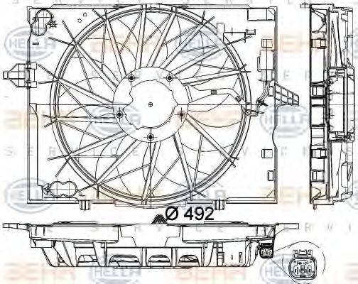 BEHR HELLA SERVICE 8EW351043161 Вентилятор, охолодження двигуна