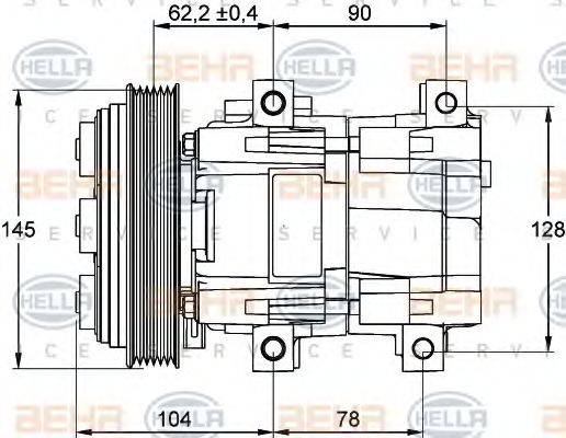 BEHR HELLA SERVICE 8FK351113361 Компресор, кондиціонер