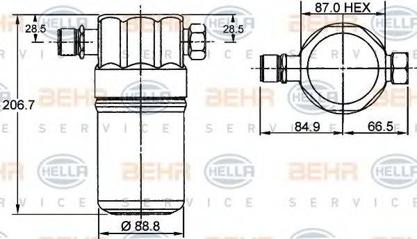 BEHR HELLA SERVICE 8FT351192041 Осушувач, кондиціонер