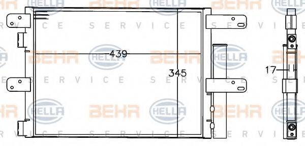 BEHR HELLA SERVICE 8FC351307601 Конденсатор, кондиціонер