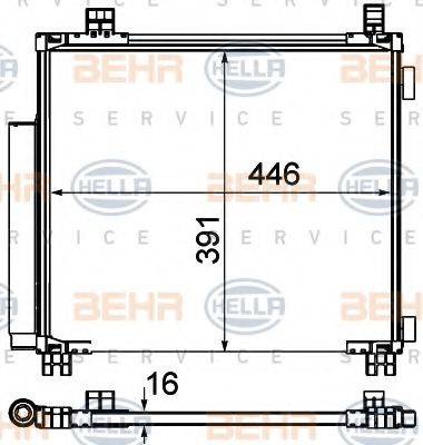 BEHR HELLA SERVICE 8FC351310211 Конденсатор, кондиціонер