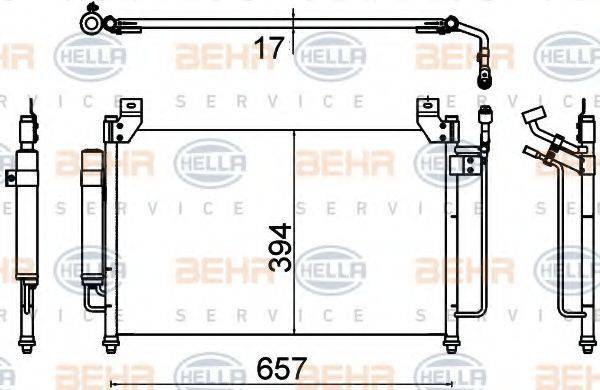 BEHR HELLA SERVICE 8FC351310701 Конденсатор, кондиціонер