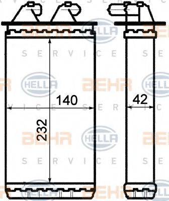 BEHR HELLA SERVICE 8FH351313201 Теплообмінник, опалення салону