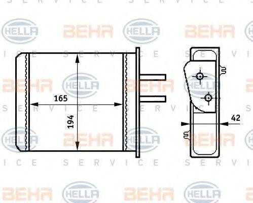 BEHR HELLA SERVICE 8FH351313351 Теплообмінник, опалення салону