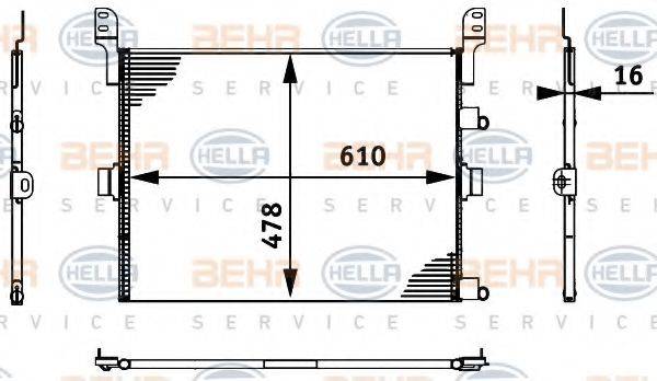 BEHR HELLA SERVICE 8FC351317661 Конденсатор, кондиціонер