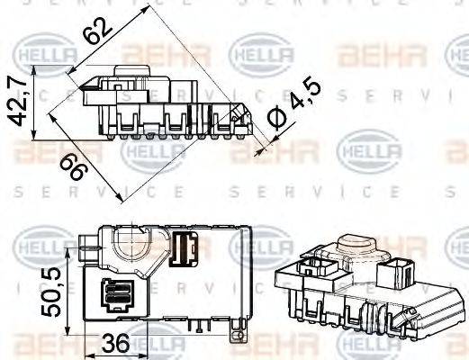 BEHR HELLA SERVICE 5HL351321611 Регулятор, вентилятор салону