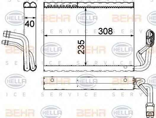 BEHR HELLA SERVICE 8FV351330691 Випарник, кондиціонер