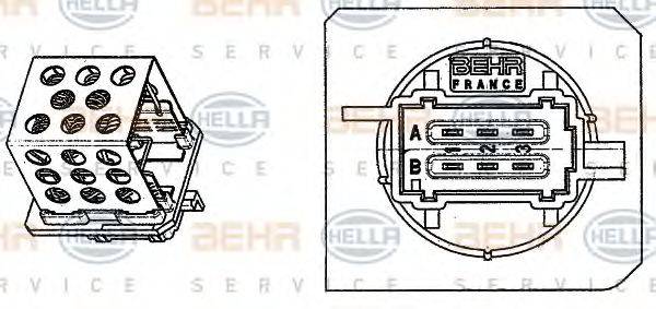 BEHR HELLA SERVICE 9ML351332241 Опір, вентилятор салону