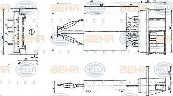 BEHR HELLA SERVICE 9ML351332401 Опір, вентилятор салону