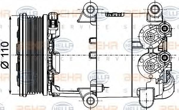 BEHR HELLA SERVICE 8FK351334371 Компресор, кондиціонер