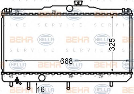 BEHR HELLA SERVICE 8MK376704551 Радіатор, охолодження двигуна