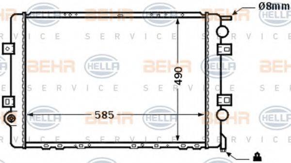 BEHR HELLA SERVICE 8MK376704621 Радіатор, охолодження двигуна