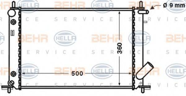 BEHR HELLA SERVICE 8MK376705571 Радіатор, охолодження двигуна