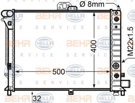 BEHR HELLA SERVICE 8MK376705611 Радіатор, охолодження двигуна