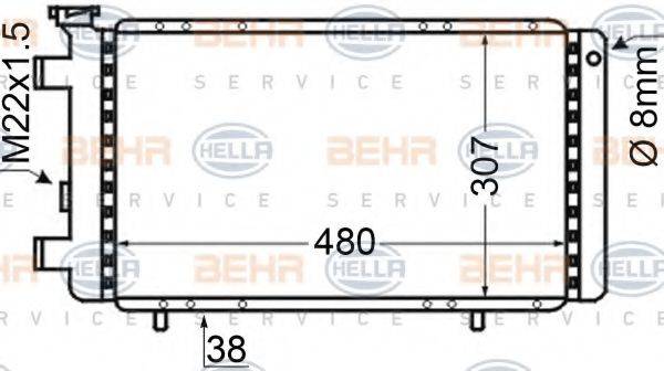 BEHR HELLA SERVICE 8MK376705781 Радіатор, охолодження двигуна