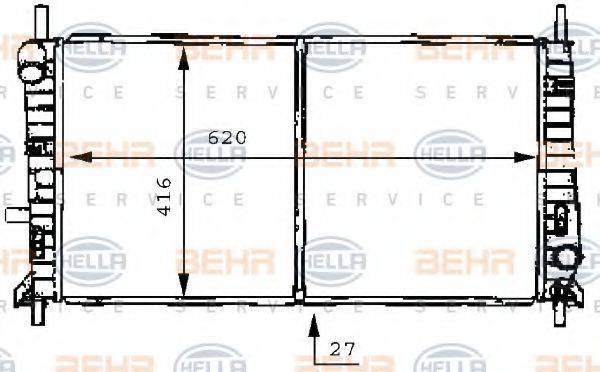 BEHR HELLA SERVICE 8MK376706641 Радіатор, охолодження двигуна