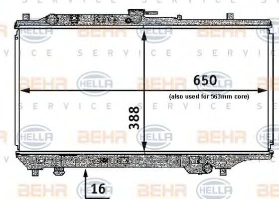 BEHR HELLA SERVICE 8MK376707411 Радіатор, охолодження двигуна