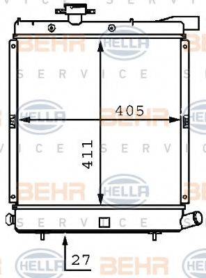 BEHR HELLA SERVICE 8MK376707721 Радіатор, охолодження двигуна