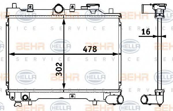 BEHR HELLA SERVICE 8MK376708191 Радіатор, охолодження двигуна