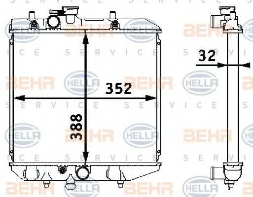 BEHR HELLA SERVICE 8MK376708281 Радіатор, охолодження двигуна