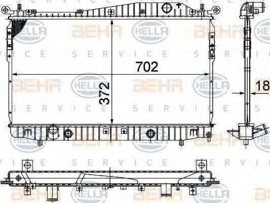 BEHR HELLA SERVICE 8MK376708811 Радіатор, охолодження двигуна