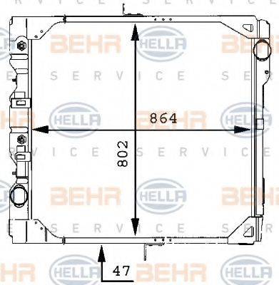 BEHR HELLA SERVICE 8MK376709331 Радіатор, охолодження двигуна