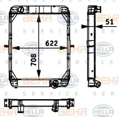 BEHR HELLA SERVICE 8MK376709441 Радіатор, охолодження двигуна