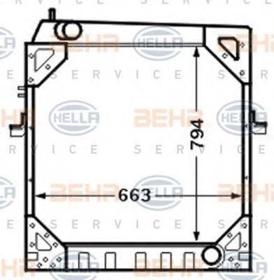 BEHR HELLA SERVICE 8MK376709571 Радіатор, охолодження двигуна