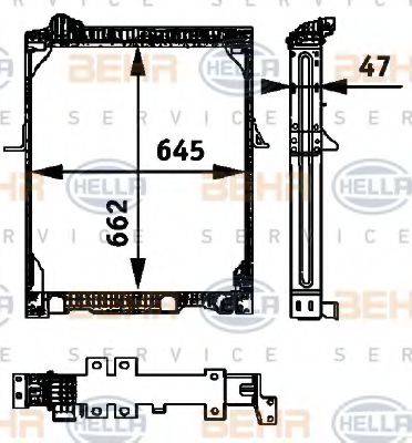 BEHR HELLA SERVICE 8MK376709591 Радіатор, охолодження двигуна