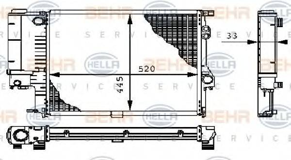 BEHR HELLA SERVICE 8MK376711121 Радіатор, охолодження двигуна