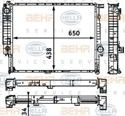 BEHR HELLA SERVICE 8MK376711501 Радіатор, охолодження двигуна