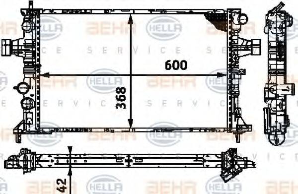 BEHR HELLA SERVICE 8MK376713001 Радіатор, охолодження двигуна