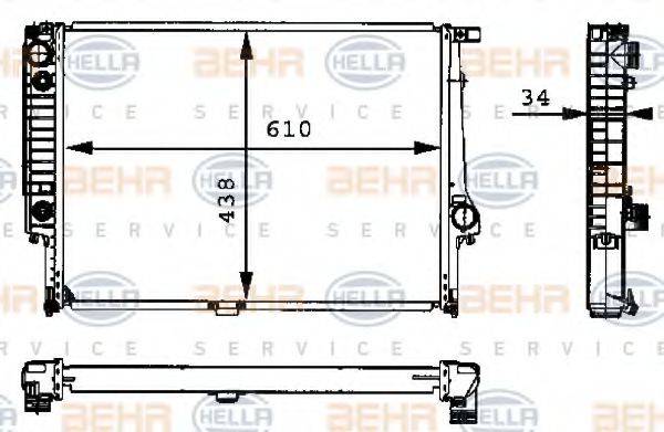 BEHR HELLA SERVICE 8MK376713071 Радіатор, охолодження двигуна