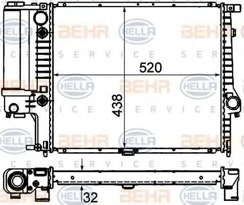 BEHR HELLA SERVICE 8MK376713101 Радіатор, охолодження двигуна