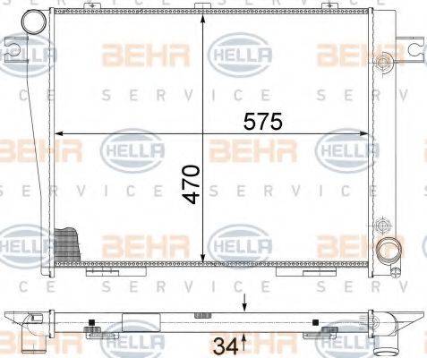 BEHR HELLA SERVICE 8MK376713151 Радіатор, охолодження двигуна