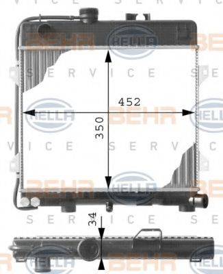 BEHR HELLA SERVICE 8MK376713261 Радіатор, охолодження двигуна