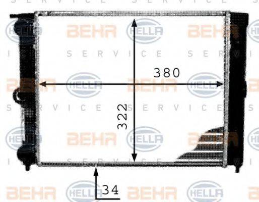 BEHR HELLA SERVICE 8MK376713341 Радіатор, охолодження двигуна