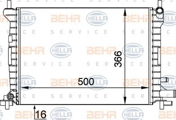 BEHR HELLA SERVICE 8MK376714061 Радіатор, охолодження двигуна