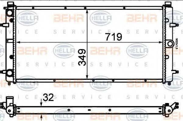 BEHR HELLA SERVICE 8MK376714481 Радіатор, охолодження двигуна