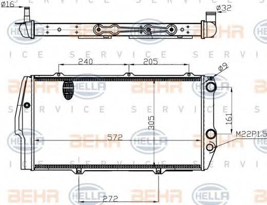 BEHR HELLA SERVICE 8MK376714701 Радіатор, охолодження двигуна